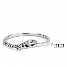Load image into Gallery viewer, DA159 - High polished (no plating) Stainless Steel Ring with AAA Grade CZ  in Clear