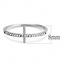 Load image into Gallery viewer, DA161 - High polished (no plating) Stainless Steel Ring with AAA Grade CZ  in Clear