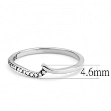 Load image into Gallery viewer, DA162 - High polished (no plating) Stainless Steel Ring with AAA Grade CZ  in Clear