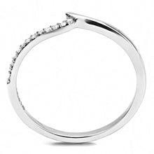 Load image into Gallery viewer, DA162 - High polished (no plating) Stainless Steel Ring with AAA Grade CZ  in Clear