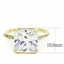 Load image into Gallery viewer, DA172 - IP Gold(Ion Plating) Stainless Steel Ring with AAA Grade CZ  in Clear