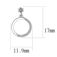 Load image into Gallery viewer, DA180 - High polished (no plating) Stainless Steel Earrings with AAA Grade CZ  in Clear