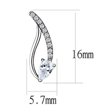 Load image into Gallery viewer, DA185 - High polished (no plating) Stainless Steel Earrings with AAA Grade CZ  in Clear