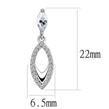 Load image into Gallery viewer, DA189 - High polished (no plating) Stainless Steel Earrings with AAA Grade CZ  in Clear