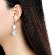 Load image into Gallery viewer, DA193 - High polished (no plating) Stainless Steel Earrings with AAA Grade CZ  in Clear