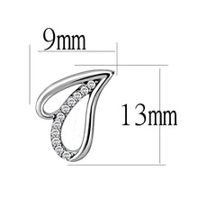 Load image into Gallery viewer, DA195 - High polished (no plating) Stainless Steel Earrings with AAA Grade CZ  in Clear