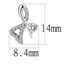 Load image into Gallery viewer, DA204 - High polished (no plating) Stainless Steel Earrings with AAA Grade CZ  in Clear