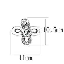 Load image into Gallery viewer, DA206 - High polished (no plating) Stainless Steel Earrings with AAA Grade CZ  in Clear