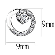 Load image into Gallery viewer, DA207 - High polished (no plating) Stainless Steel Earrings with AAA Grade CZ  in Clear