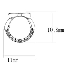 Load image into Gallery viewer, DA210 - High polished (no plating) Stainless Steel Earrings with AAA Grade CZ  in Clear