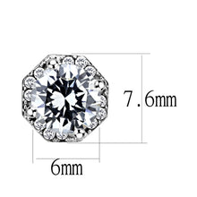 Load image into Gallery viewer, DA212 - High polished (no plating) Stainless Steel Earrings with AAA Grade CZ  in Clear