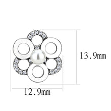 Load image into Gallery viewer, DA214 - High polished (no plating) Stainless Steel Earrings with Synthetic Pearl in White