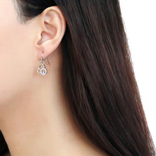 Load image into Gallery viewer, DA215 - High polished (no plating) Stainless Steel Earrings with AAA Grade CZ  in Clear