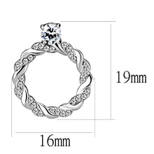 Load image into Gallery viewer, DA217 - High polished (no plating) Stainless Steel Earrings with AAA Grade CZ  in Clear