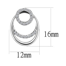 Load image into Gallery viewer, DA219 - High polished (no plating) Stainless Steel Earrings with AAA Grade CZ  in Clear