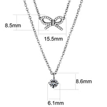 Load image into Gallery viewer, DA230 - High polished (no plating) Stainless Steel Necklace with AAA Grade CZ  in Clear