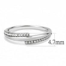 Load image into Gallery viewer, DA234 - High polished (no plating) Stainless Steel Ring with AAA Grade CZ  in Clear
