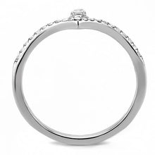 Load image into Gallery viewer, DA237 - High polished (no plating) Stainless Steel Ring with AAA Grade CZ  in Clear