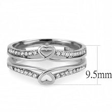 Load image into Gallery viewer, DA242 - High polished (no plating) Stainless Steel Ring with AAA Grade CZ  in Clear