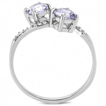 Load image into Gallery viewer, DA244 - High polished (no plating) Stainless Steel Ring with AAA Grade CZ  in Light Amethyst