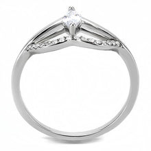 Load image into Gallery viewer, DA248 - High polished (no plating) Stainless Steel Ring with AAA Grade CZ  in Clear