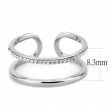 Load image into Gallery viewer, DA249 - High polished (no plating) Stainless Steel Ring with AAA Grade CZ  in Clear