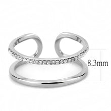 Load image into Gallery viewer, DA249 - High polished (no plating) Stainless Steel Ring with AAA Grade CZ  in Clear
