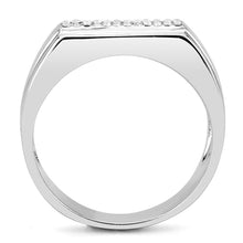 Load image into Gallery viewer, DA251 - High polished (no plating) Stainless Steel Ring with AAA Grade CZ  in Clear