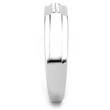 Load image into Gallery viewer, DA251 - High polished (no plating) Stainless Steel Ring with AAA Grade CZ  in Clear