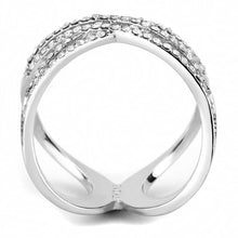 Load image into Gallery viewer, DA255 - High polished (no plating) Stainless Steel Ring with AAA Grade CZ  in Clear