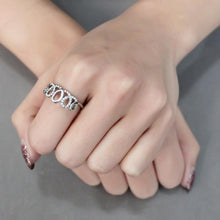 Load image into Gallery viewer, DA258 - High polished (no plating) Stainless Steel Ring with AAA Grade CZ  in Clear