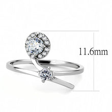 Load image into Gallery viewer, DA260 - High polished (no plating) Stainless Steel Ring with AAA Grade CZ  in Clear