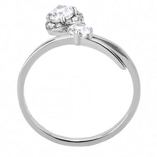 Load image into Gallery viewer, DA260 - High polished (no plating) Stainless Steel Ring with AAA Grade CZ  in Clear