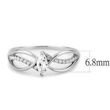 Load image into Gallery viewer, DA262 - High polished (no plating) Stainless Steel Ring with AAA Grade CZ  in Clear