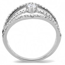 Load image into Gallery viewer, DA264 - High polished (no plating) Stainless Steel Ring with AAA Grade CZ  in Clear