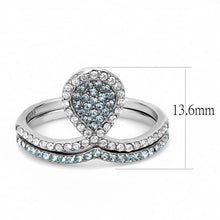 Load image into Gallery viewer, DA268 - High polished (no plating) Stainless Steel Ring with AAA Grade CZ  in Sea Blue