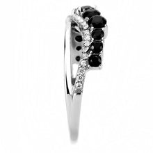 Load image into Gallery viewer, DA269 - High polished (no plating) Stainless Steel Ring with AAA Grade CZ  in Black Diamond