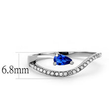 Load image into Gallery viewer, DA273 - High polished (no plating) Stainless Steel Ring with Synthetic Spinel in London Blue