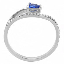 Load image into Gallery viewer, DA273 - High polished (no plating) Stainless Steel Ring with Synthetic Spinel in London Blue