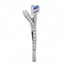 Load image into Gallery viewer, DA273 - High polished (no plating) Stainless Steel Ring with Synthetic Spinel in London Blue