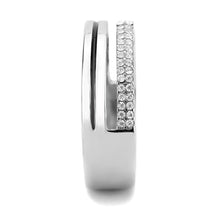 Load image into Gallery viewer, DA275 - High polished (no plating) Stainless Steel Ring with AAA Grade CZ  in Clear
