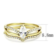 Load image into Gallery viewer, DA276 - IP Gold(Ion Plating) Stainless Steel Ring with AAA Grade CZ  in Clear