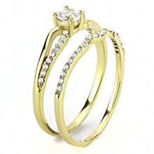Load image into Gallery viewer, DA277 - IP Gold(Ion Plating) Stainless Steel Ring with AAA Grade CZ  in Clear