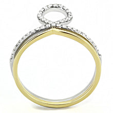 Load image into Gallery viewer, DA278 - Two-Tone IP Gold (Ion Plating) Stainless Steel Ring with AAA Grade CZ  in Clear