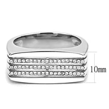 Load image into Gallery viewer, DA279 - High polished (no plating) Stainless Steel Ring with AAA Grade CZ  in Clear