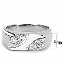 Load image into Gallery viewer, DA280 - High polished (no plating) Stainless Steel Ring with AAA Grade CZ  in Clear