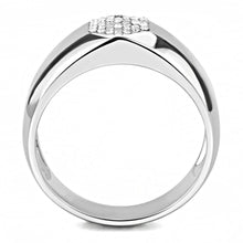 Load image into Gallery viewer, DA281 - High polished (no plating) Stainless Steel Ring with AAA Grade CZ  in Clear