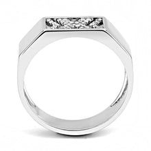 Load image into Gallery viewer, DA285 - High polished (no plating) Stainless Steel Ring with AAA Grade CZ  in Clear