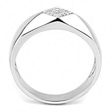Load image into Gallery viewer, DA288 - High polished (no plating) Stainless Steel Ring with AAA Grade CZ  in Clear