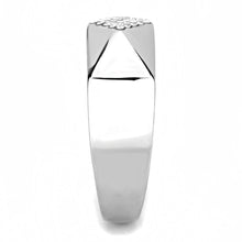 Load image into Gallery viewer, DA288 - High polished (no plating) Stainless Steel Ring with AAA Grade CZ  in Clear